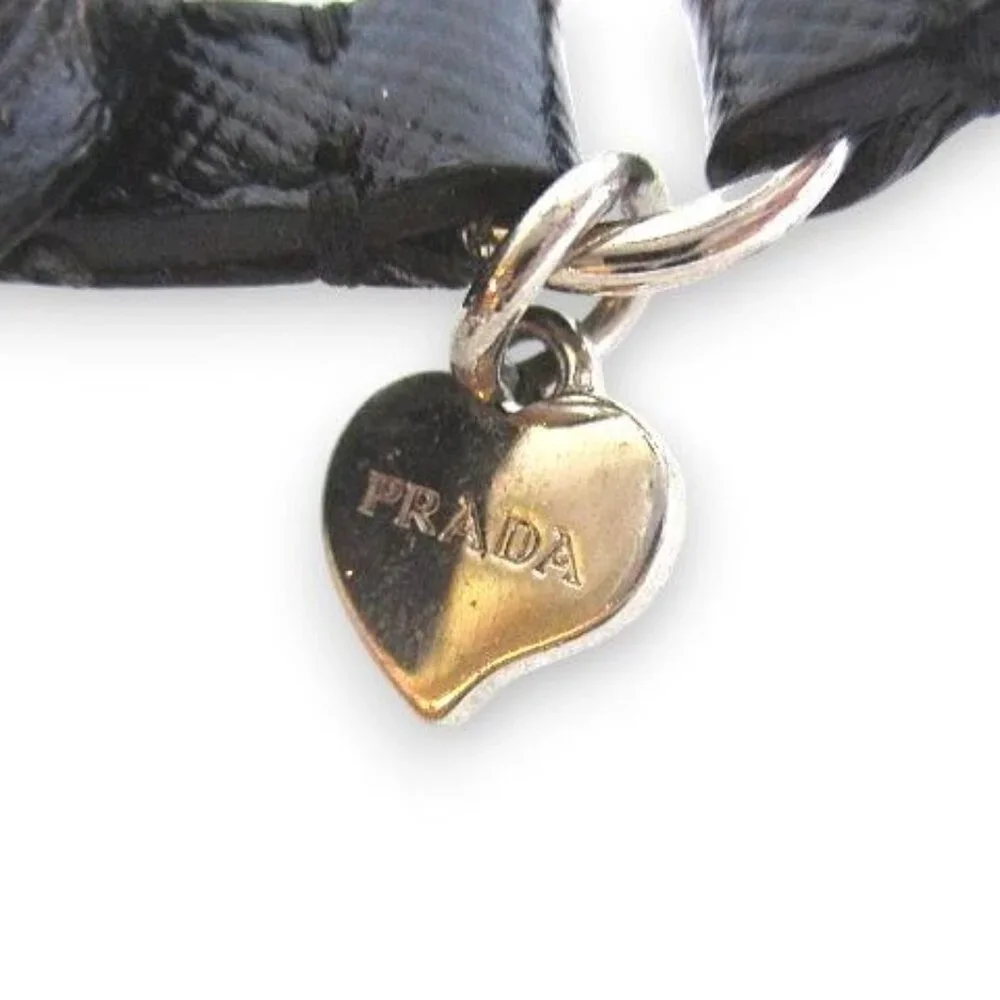 Prada Bracelet Belt with Bijoux Heart Motif Blackish Black - Picture 4 of 9